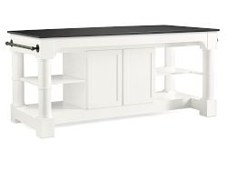 Barrelson Kitchen Island with Black Granite Top (84")