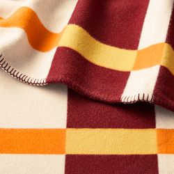 Keiran Wool Jacquard Throw, Orange