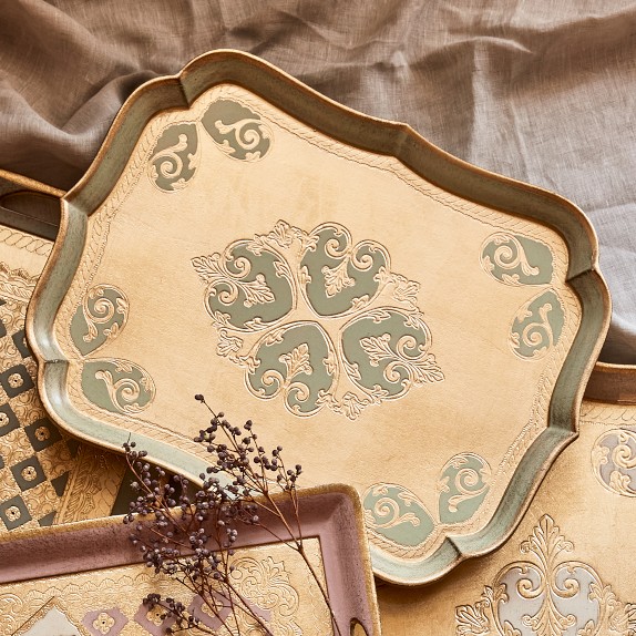 Florentine Wood Scallop Nesting Trays