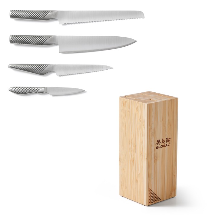 Global Classic TOSHI Bamboo Knife Block, Set of 5 | Williams Sonoma