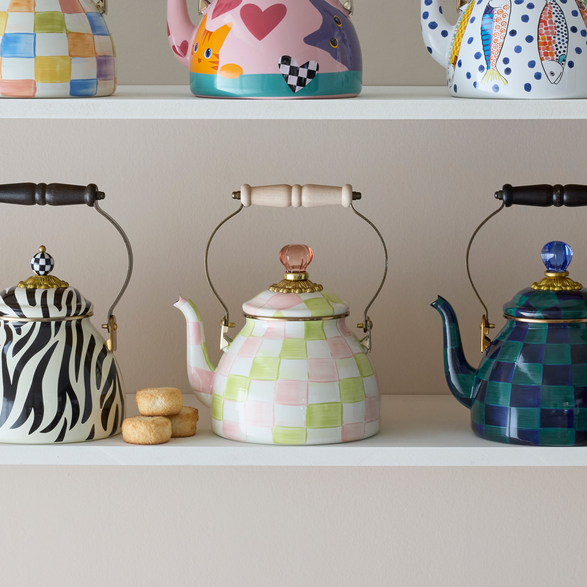 MacKenzie-Childs Palm Beach Tea Kettle, 2-Qt. Sansujyuku sansujyuku.com