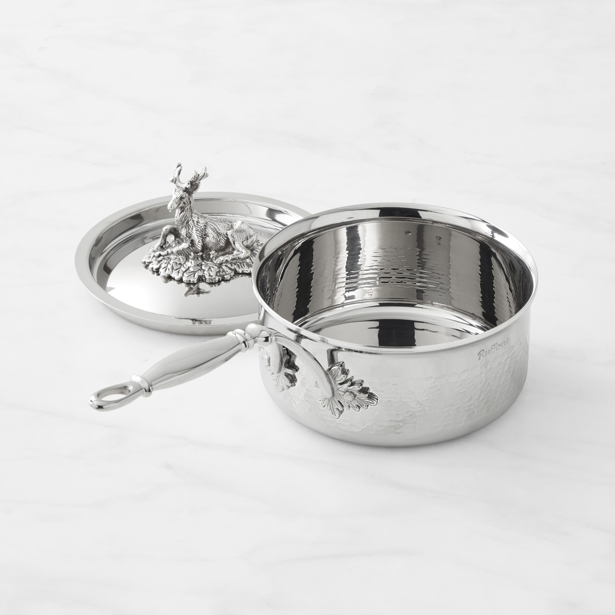 Ruffoni Opus Prima Stainless-Steel Saucepan with Stag Knob, 2-Qt. Sansujyuku sansujyuku.com