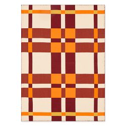 Keiran Wool Jacquard Throw, Orange
