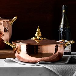 Ruffoni Historia Hammered Copper Chef's Braiser with Tree Knob, 4-Qt.