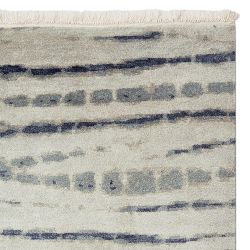 Shibori Hand Knotted Rug Swatch, Blue, 18" X 18"