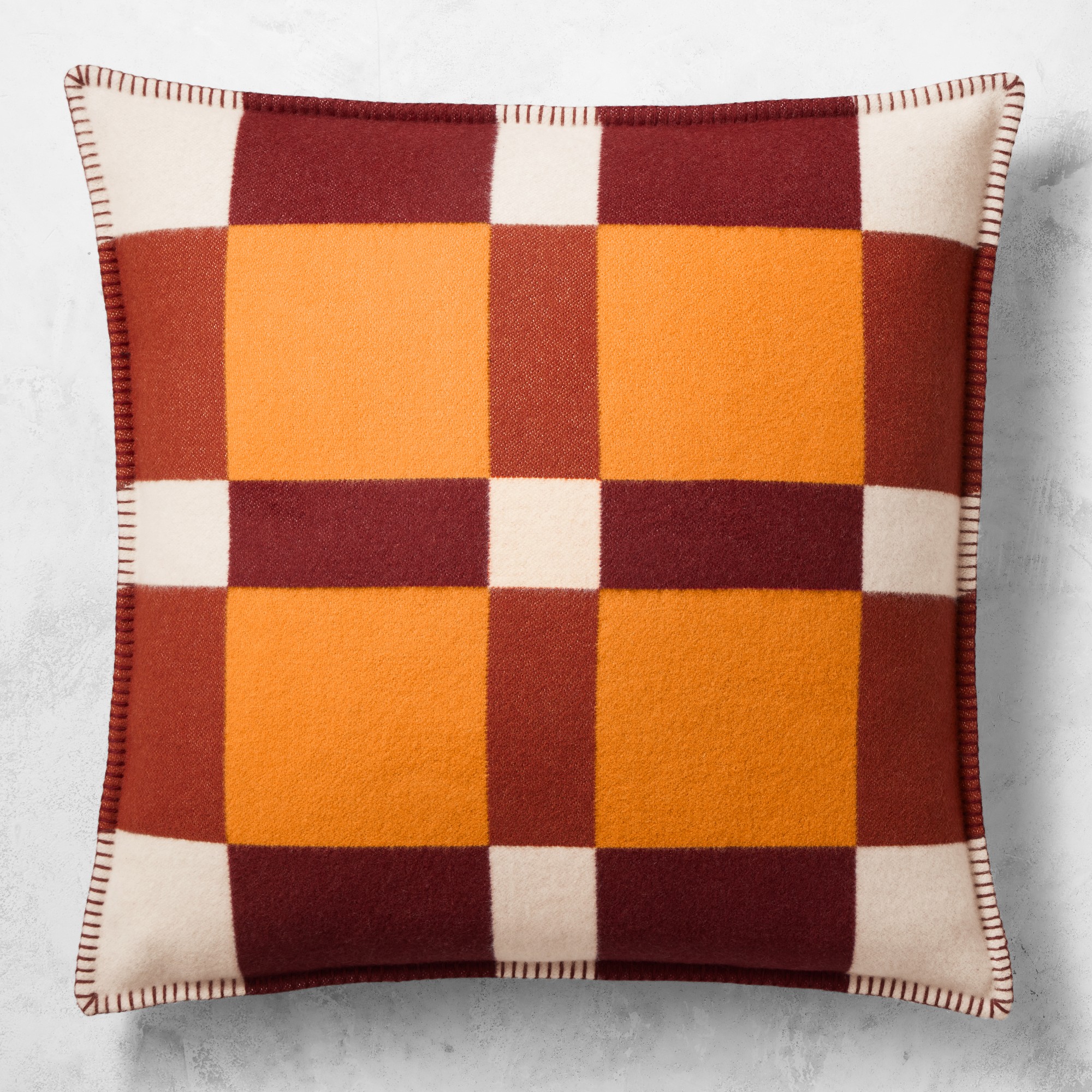Keiran Wool Jacquard Pillow Cover, Orange Simolary simolary.com