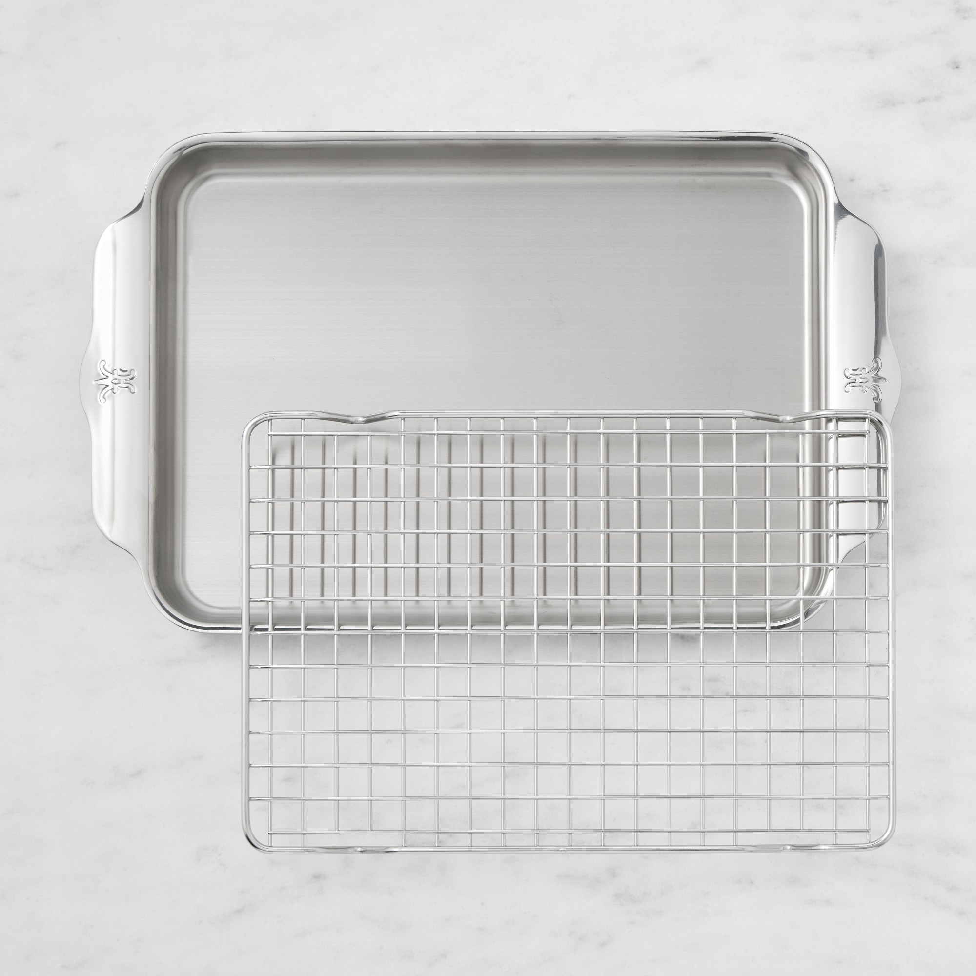 Hestan OvenBond Stainless-Steel Quarter Sheet Pan with Cooling Rack Simolary simolary.com