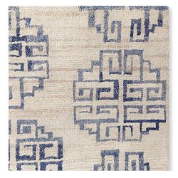 Zeba Hand Knotted Rug Swatch, 18X18", Blue