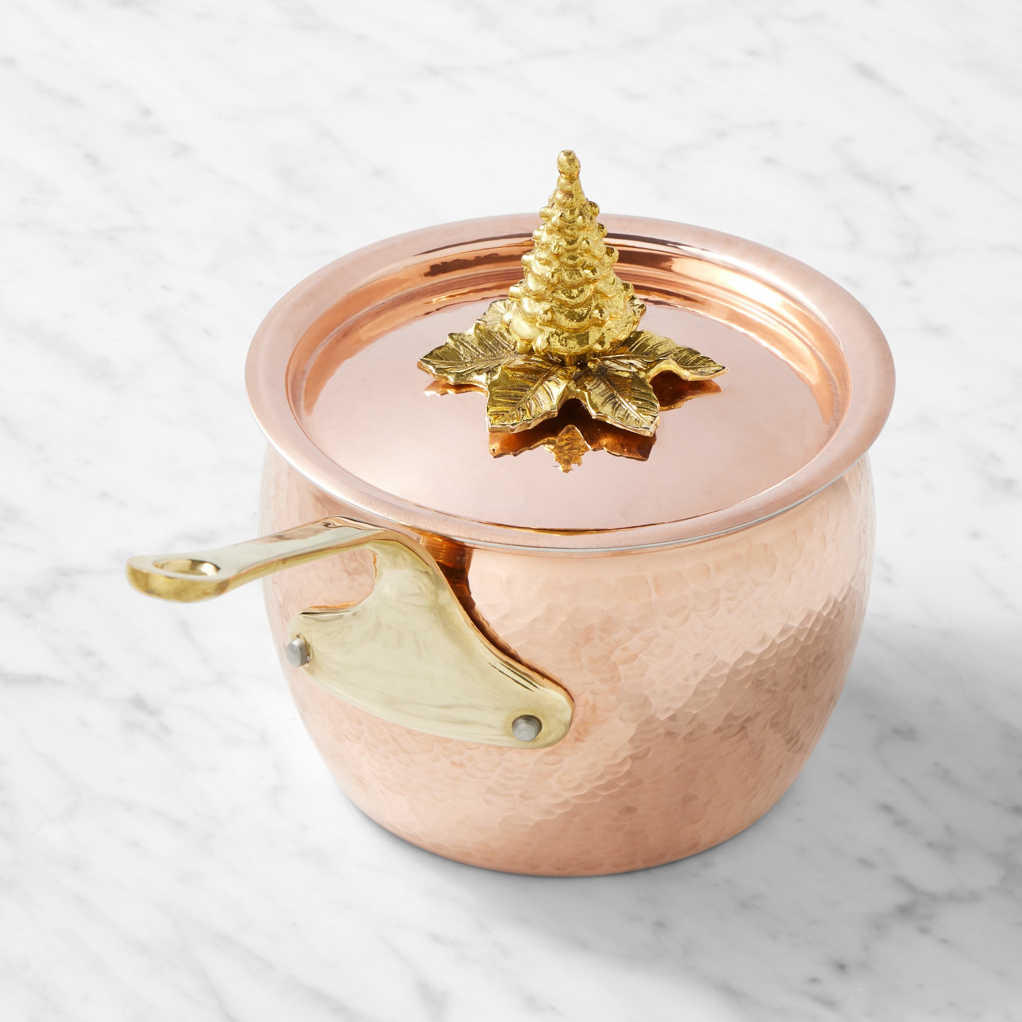 Ruffoni Historia Hammered Copper Saucepan with Tree Knob, 1.8-Qt. Simolary simolary.com
