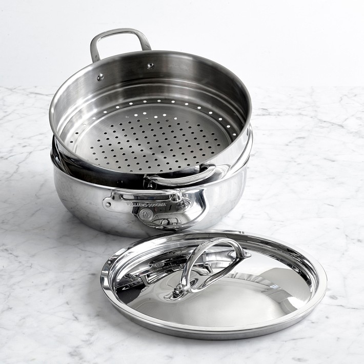 Williams Sonoma スチーマー　蒸し器　鍋 Williams Sonoma Signature Thermo-Clad™ Steam & Braise Dutch Oven