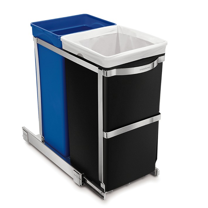 simplehuman™ 35-L. Dual Compartment Under Countert Pull-Out Can