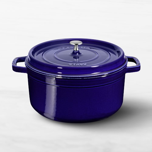 Staub Enameled Cast Iron Round Dutch Oven, 5 1/2-Qt., Sapphire Blue