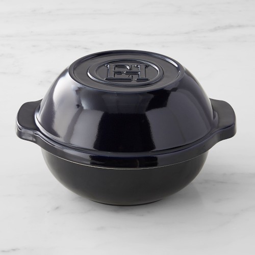 Emile Henry French Ceramic No Knead Bread Pot, Navy