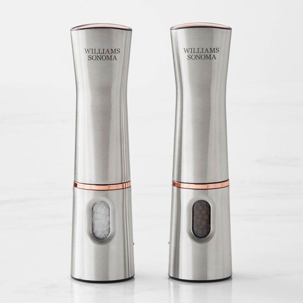 Williams Sonoma Signature Rechargeable Electric Salt & Pepper Mills, 8"
