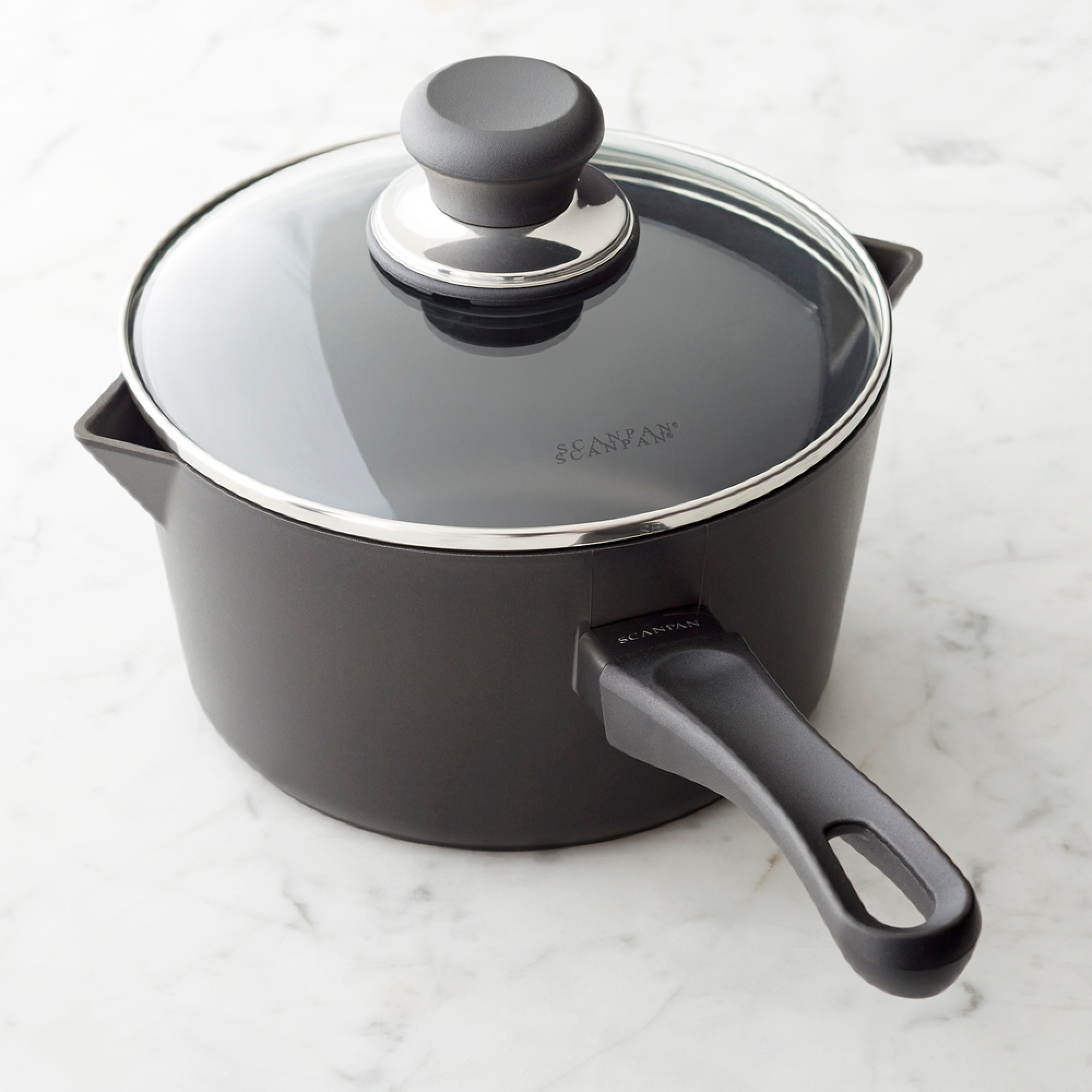 SCANPAN Classic Nonstick Saucepan with Pour Spouts, 2-Qt. Simolary simolary.com