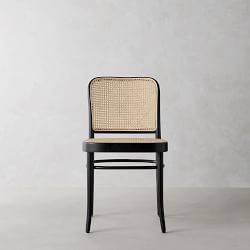 OPEN BOX: Ton #811 Dining Side Chair w/ Natural Cane Seat/Back, Black Grain