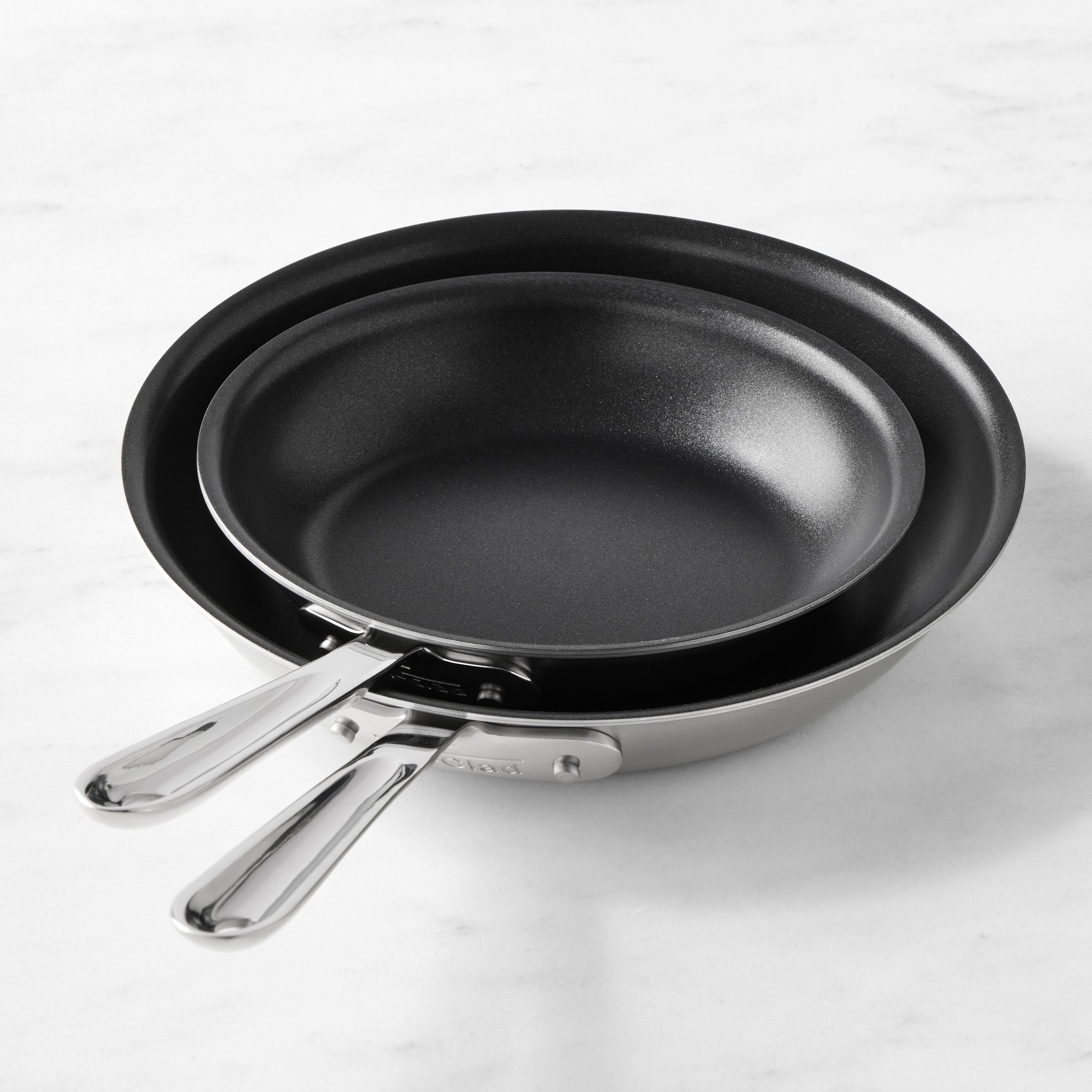 All-Clad D5 Brushed Stainless-Steel Pro Nonstick Fry Pan, Set of 2 Simolary simolary.com