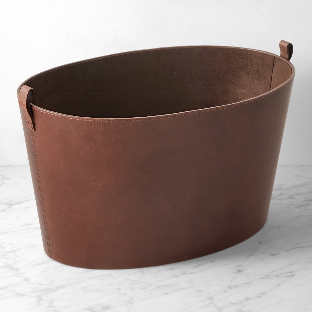 Josh Young x Williams Sonoma Home Marta Leather Basket - 18"W