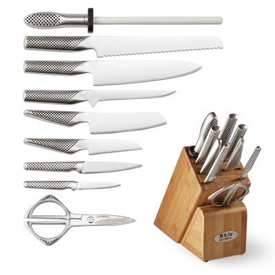 Global Classic 10-Piece Takashi Wooden Knife Block Set | Williams