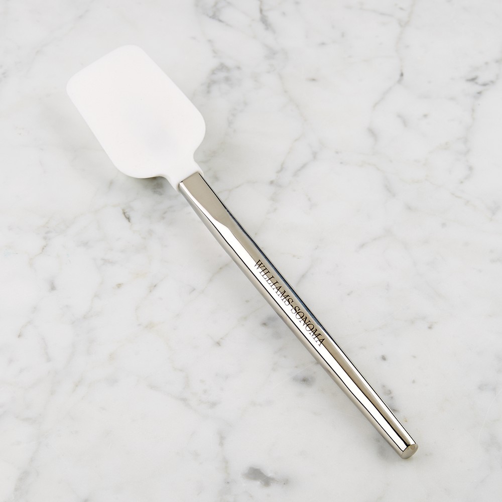 Williams Sonoma Silicone Spoonula with Stainless-Steel Handle - White