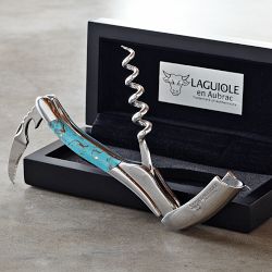 Laguiole En Aubrac Waiters Corkscrew Wine Opener, Turquoise