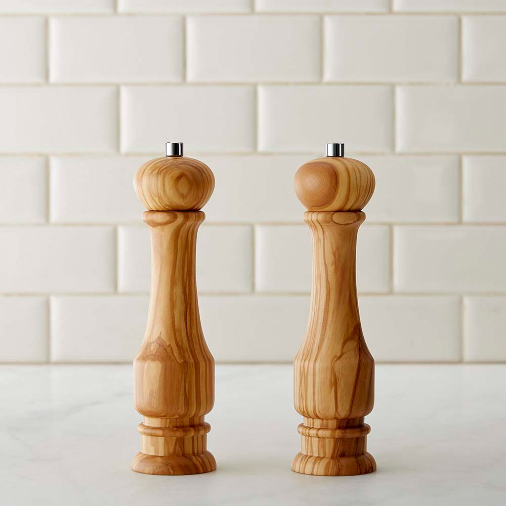 Williams Sonoma Traditional Olivewood Salt & Pepper Mills Set - Set of 2, 9"