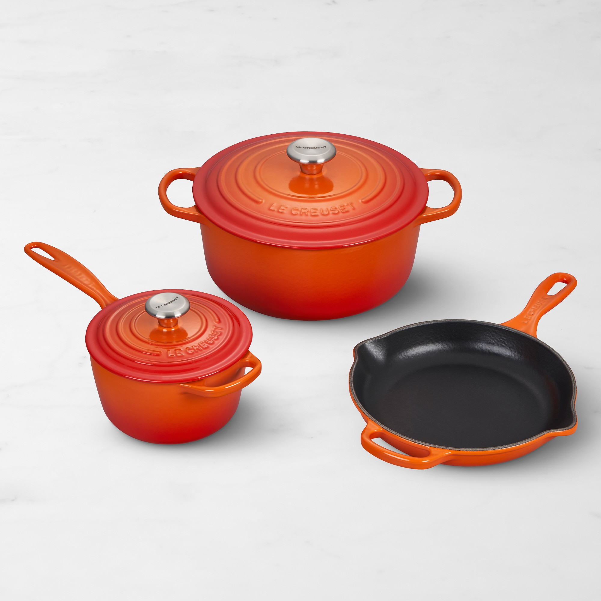 Le Creuset Signature Enameled Cast Iron 5-Piece Cookware Set Simolary simolary.com