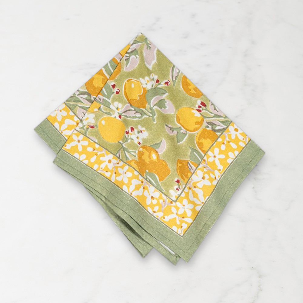 Couleur Nature Citron Napkins, Set of 6 - Set of 6, Yellow