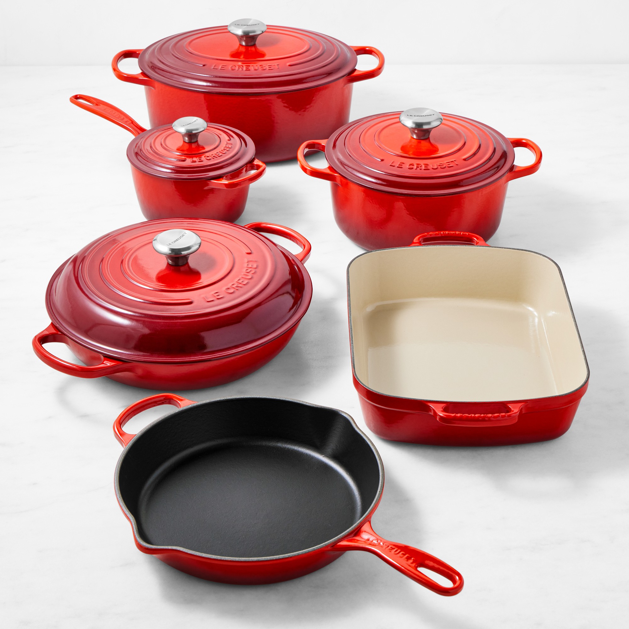Le Creuset Signature Enameled Cast Iron 10-Piece Cookware Set Simolary simolary.com