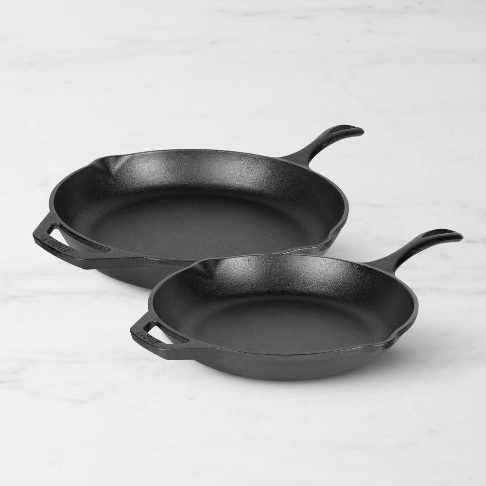 Lodge Chef Seasoned Cast Iron Skillet, Set of 2 - 10" & 12"