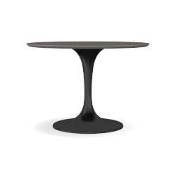 Tulip Indoor/Outdoor Round Dining Table, 42", Concrete Base, Grey Top