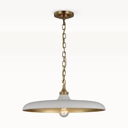 OPEN BOX:Luca Pendant, Medium, Antique Brass, White Shade