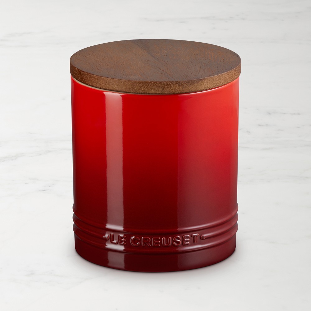 Le Creuset Signature Canister with Wood Lid - 1.2-Qt., Cerise Red Red