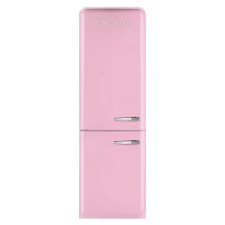SMEG 50's Style Retro FAB 32 Refrigerator with Freezer, Pink, Left Hinge