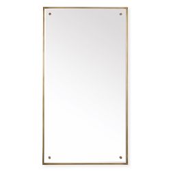 OPEN BOX: Gramercy Narrow Rectangular Mirror, 26" X 48", Antique Brass