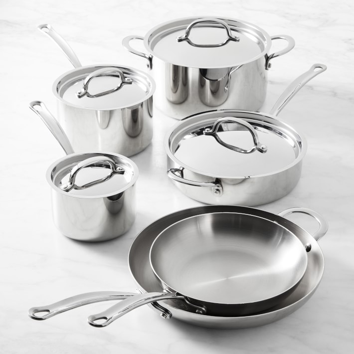 Open Kitchen Stainless-Steel 10-Piece Cookware Set | Williams Sonoma