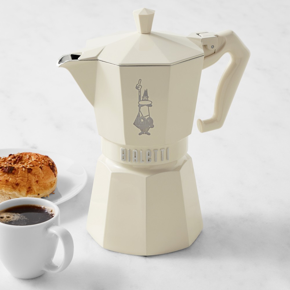 Bialetti Moka Stovetop Espresso Maker, Cream - Cream, 6-cup