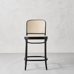 OPEN BOX:Ton 811 Counter Stool, Beech, Black Grain