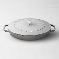 Staub Enameled Cast Iron Oval Gratin with Lid, 12.5", Graphite