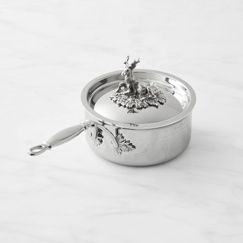 Ruffoni Opus Prima Stainless-Steel Saucepan with Stag Knob, 2-Qt. Simolary simolary.com
