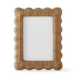 OPEN BOX:AERIN Wicker Scalloped Gallery Frame, 5" X 7"