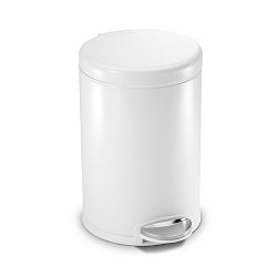 simplehuman 4.5L Round Step Can, White