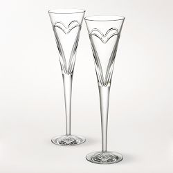Waterford Heart Toasting Champagne Flutes, Set of 2
