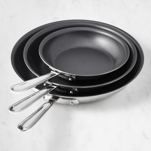 All-Clad D5 Brushed Stainless-Steel Pro Nonstick Fry Pan, Set of 3 Simolary simolary.com