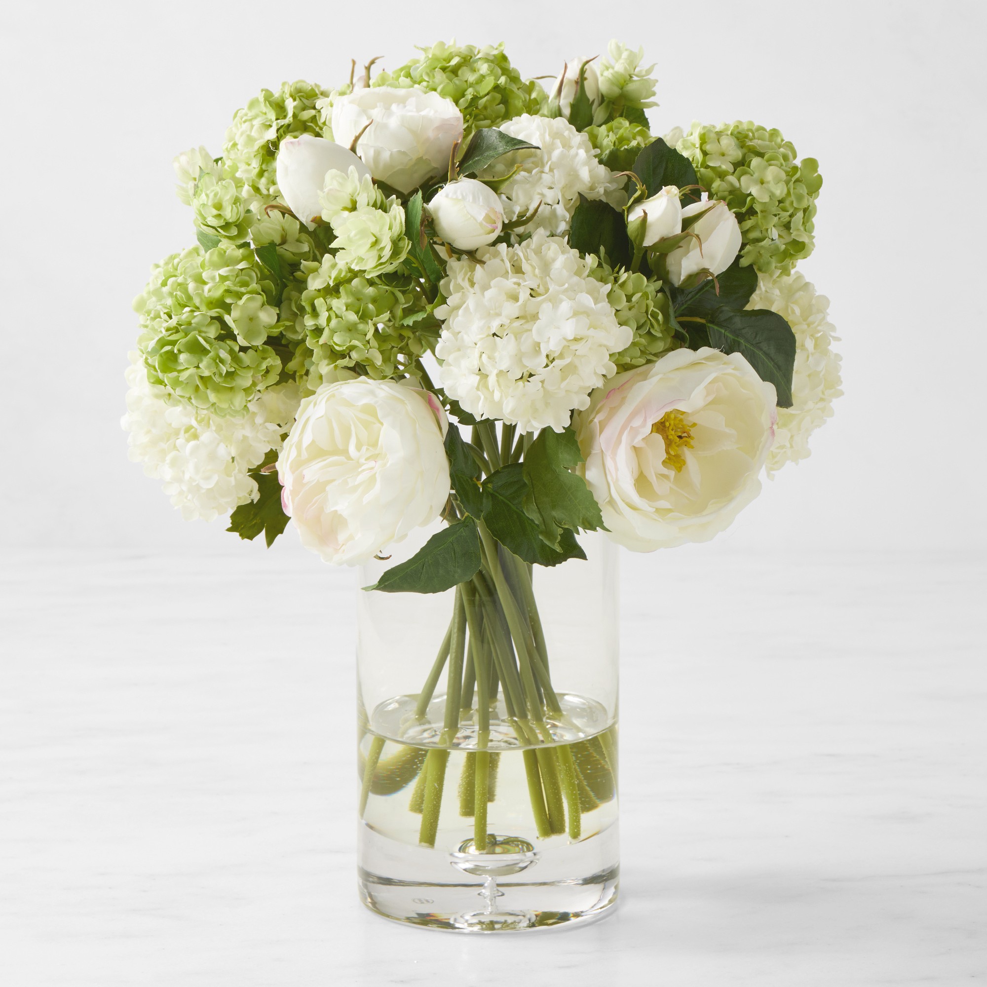 Faux Hydrangea & Rose Floral Arrangement Simolary simolary.com