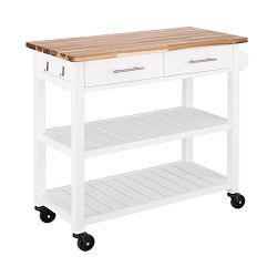 Seville Classics Acacia Wood Kitchen Cart, 38.42" W x 18.15" D x 35.75" H