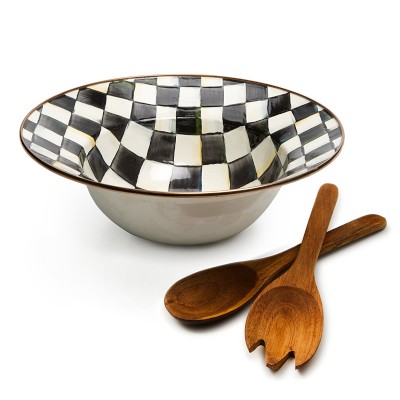 MacKenzie-Childs Courtly Check Salad Bowl and Server Set Simolary simolary.com 10