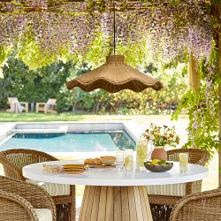 Carmel Rattan Scalloped Pendant