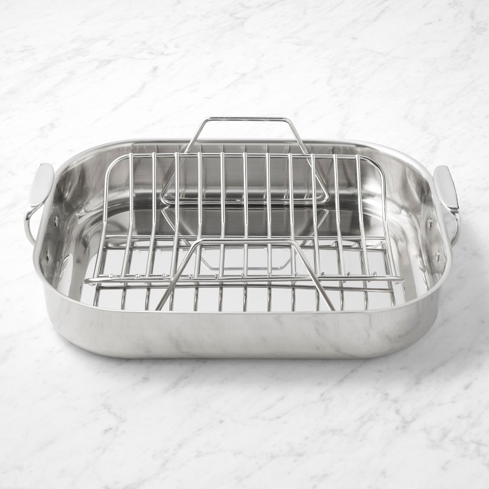 All-Clad Stainless-Steel Outdoor Roasting Pan | Williams Sonoma