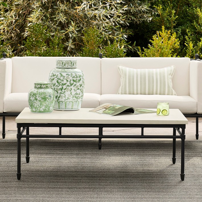 Calistoga Outdoor Fiberstone Coffee Table 48